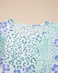 Leopard Layered Ruffle Sleeve Blouse