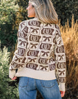 Sofia Western Fashion Print Sweater