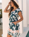 Louise Floral Ruffle Sleeve Dress