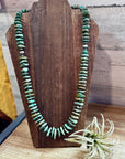 28.5-Inch Faceted Freeform Turquoise Necklace with Sterling Accents – Handmade Statement Piece