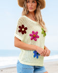 Malaysia Crochet Flower Hollow-out Sweater