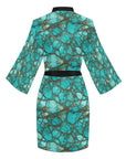 All Turquoise Women's Lounge Kimono Robe