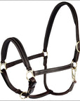 Horze Leather Largo Halter-Dark Brown-Extra Full