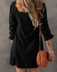 Elle Lace Crochet Buttoned Mini Dress