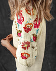August Floral Embroidered Puff Sleeve Blouse