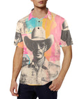 Baha Ranch Retro Pop Western Cool Cowboy Polo Shirt