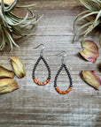 Teardrop Earrings – Sterling Silver Pearl & Orange Spiny Oyster