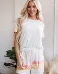 Paislee Rainbow Striped T Shirt and Shorts Set