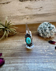 Long ring- size 9 - Royston turquoise ring and sterling silver