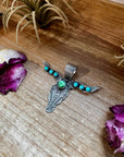 Longhorn Pendant with Gold Accent – Sterling Silver – Native Made by Leroy James