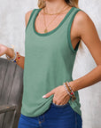 Metallic Contrast Trim Tank Top