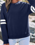 Varsity Stripe Drop Shoulder Sweatshirt