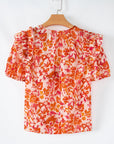 Margo Floral Split Neck Blouse