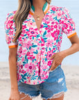 Gianna Floral Short Sleeve Blouse