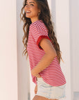 Mckenzie Stripe Knitted Round Neck Top