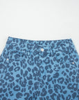 Leopard High Waist Straight Jeans