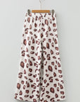 Leopard Drawstring High Waist Pocketed Pants