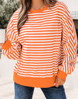 Stripe Reverse Seam Drop Shoulder Top