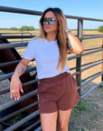 The Cowgirl Club Short in Brown