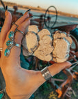Marietta White Slab Stone Belt Buckle