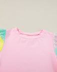 Rainbow Puff Sleeve Top -clearance