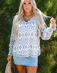 Haven Puff Sleeve V Neck Blouse