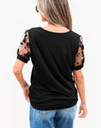 Valery Flora Lace Crew Neck Top