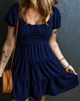 Malaya Swiss Dot Tied Tiered Dress