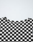 Checker Ribbed Knit Crewneck T-Shirt