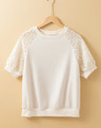 Paulina Lace Crochet Short Sleeve Top
