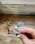 Cluster - size 8 - red spiny and sterling silver