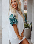 Aileen Floral Puff Sleeve Oversized Top