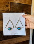 Dangle earrings Sterling silver with kingman turquoise