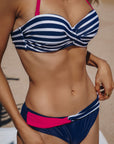 Reyna Halter Bandeau Striped Bikini