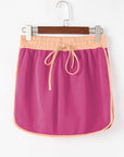 Colorblock Long Sleeve Top and Skort Set