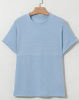 Madison Plain Corded Knit Mock Neck Top