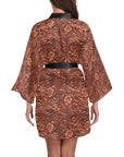 Tooled Leather Print Women's Lounge Kimono Robe