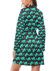 Turquoise cowgirl Hat Women's Belted Satin Feel Dressing Lounge Robe