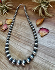 20 1/2 inch 8 to 14 mm Sterling Silver Pearls Necklace