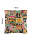 Baha Ranch Retro Pop Western Collage Pillow Case Made in America