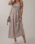 Boho Floral Smocked Maxi Sundress