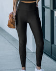 Solid High Waist Tight Leggings