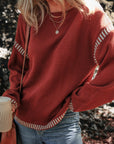 Presley Contrast Crew Neck Sweater