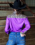 PURPLE & LEOPARD PERFORMANCE RODEO SHIRT