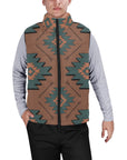 Teal Aztec Men's Puffy Vest