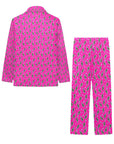 Hot Pink Lightning Bolt Girl's Western Pajama Set
