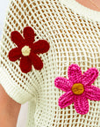 Malaysia Crochet Flower Hollow-out Sweater