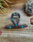 Smaller Pearls hair clips - turquoise and faux pearls