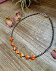 14 inch choker - spiny oyster star And Sterling Silver Pearls