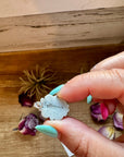Kingman Turquoise & Silver Pearl Stud Earrings – Sterling Silver – Native Made by L. Silversmith